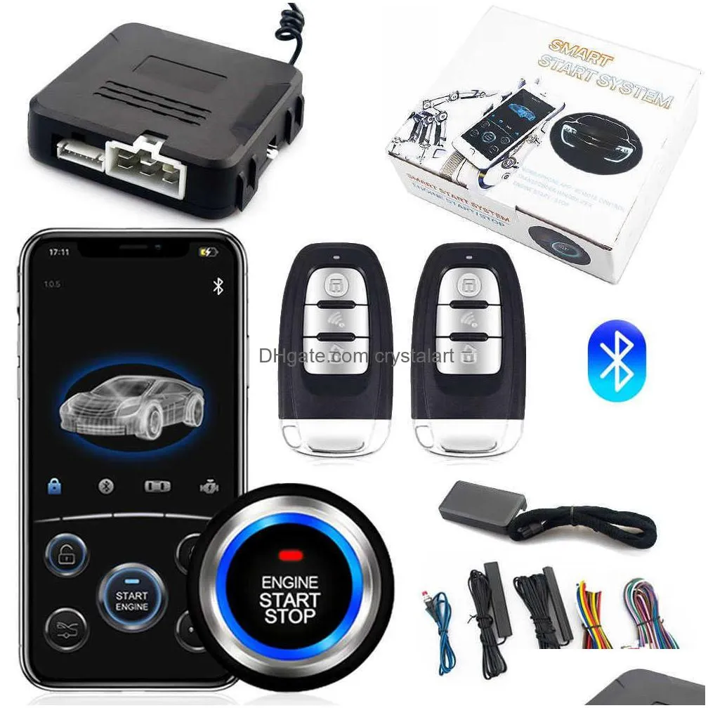 car remote start stop kit bluetooth mobile phone app control engine ignition open trunk pke keyless entry car alarm