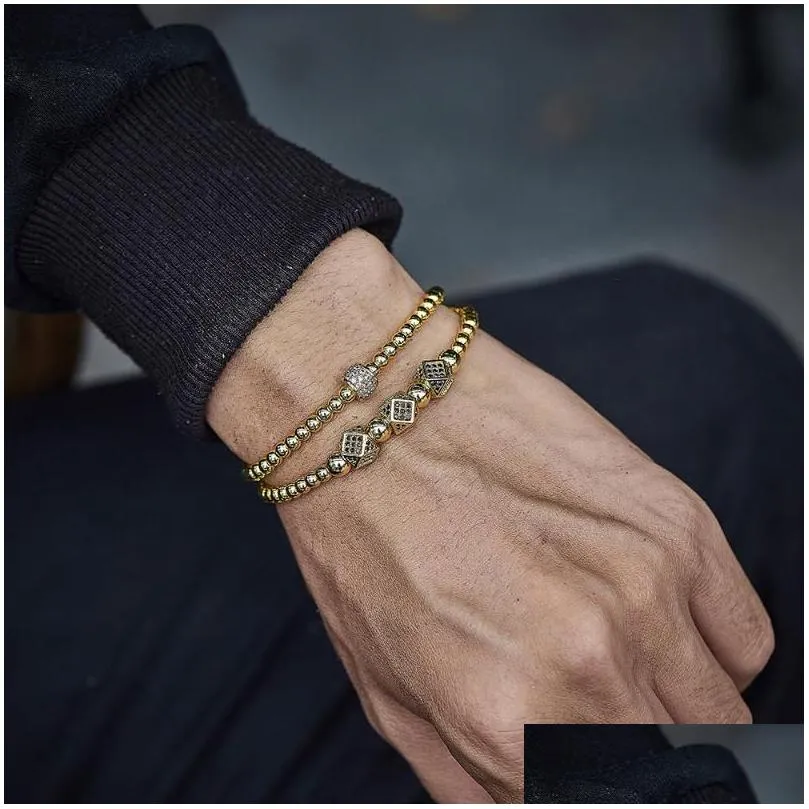 charm bracelets fashion 2 pcs /set leopard head tube men bracelet handmade weave rope beads for jewelry giftcharm