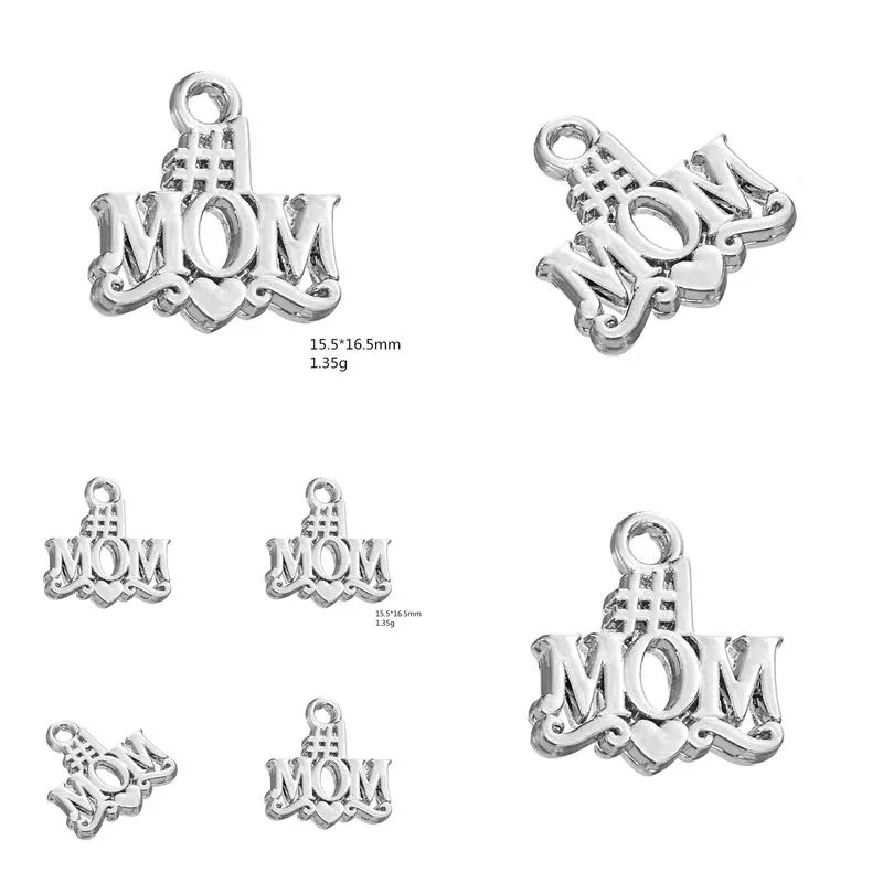  fashion easy to diy 30pcs 1 mom charms for love mother jewelry making fit for necklace or bracelet