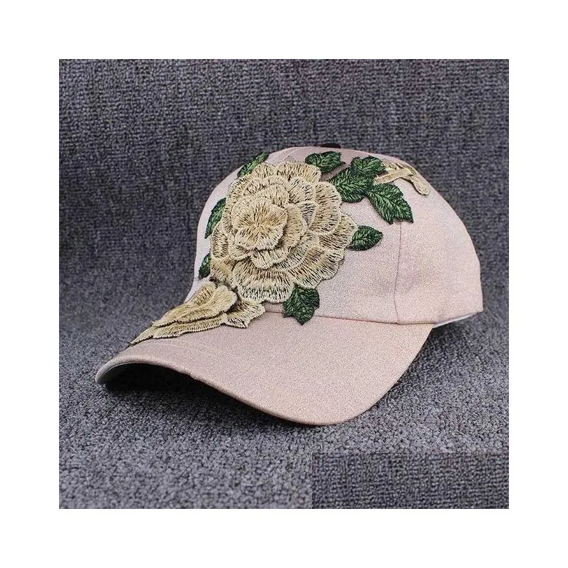 ball caps hleisxi high quality adult women floral baseball summer adjustable lady rose big casual cap hat colorful hats 230407