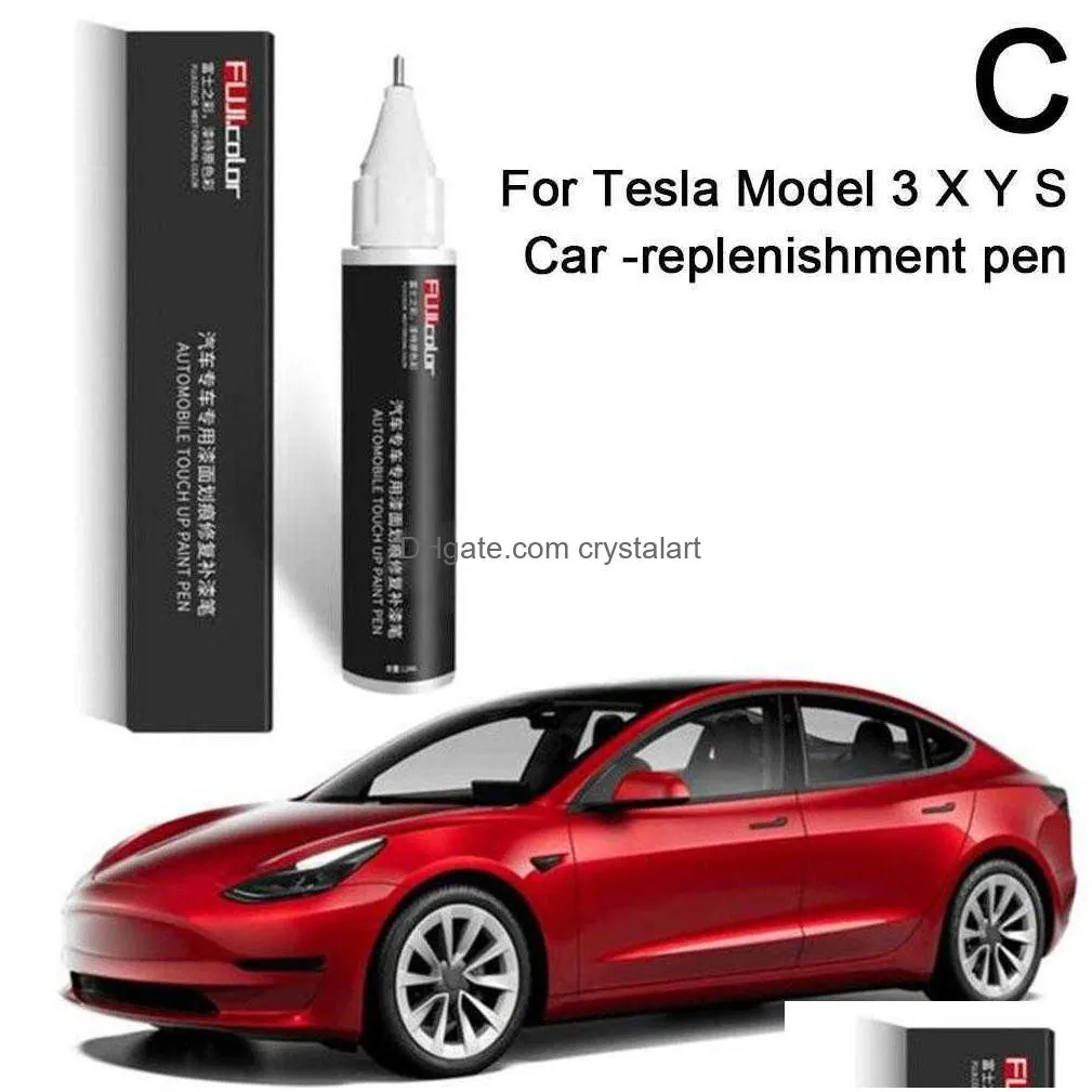 fit for tesla model 3 x y s car scratch remover paint pens car paint repair pen black white paint fixer repair wheel hub