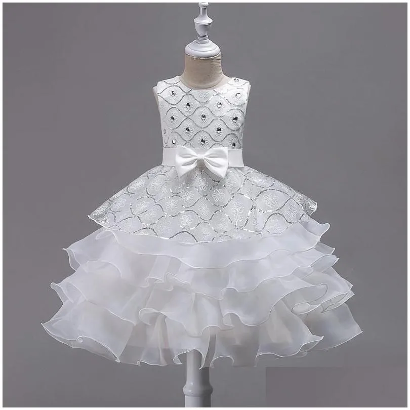 Girl`s Dresses Children Princess Girl Dress For Wedding Birthday Party Boutique Flower Tutu Kids Prom Girls Clothes 3-15 Years