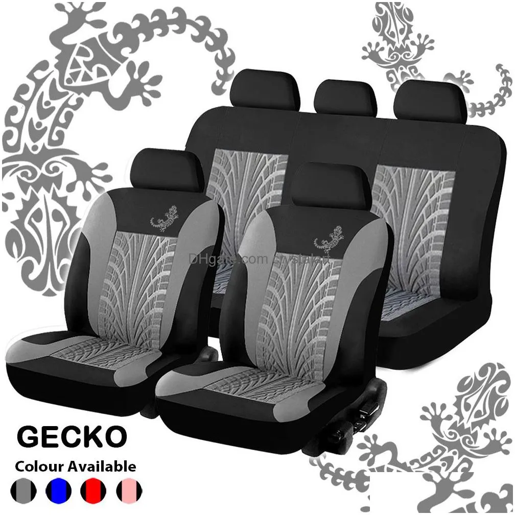 4/9pcs car seat covers set universal fit most cars covers gecko-pattern styling car seat protector four seasons