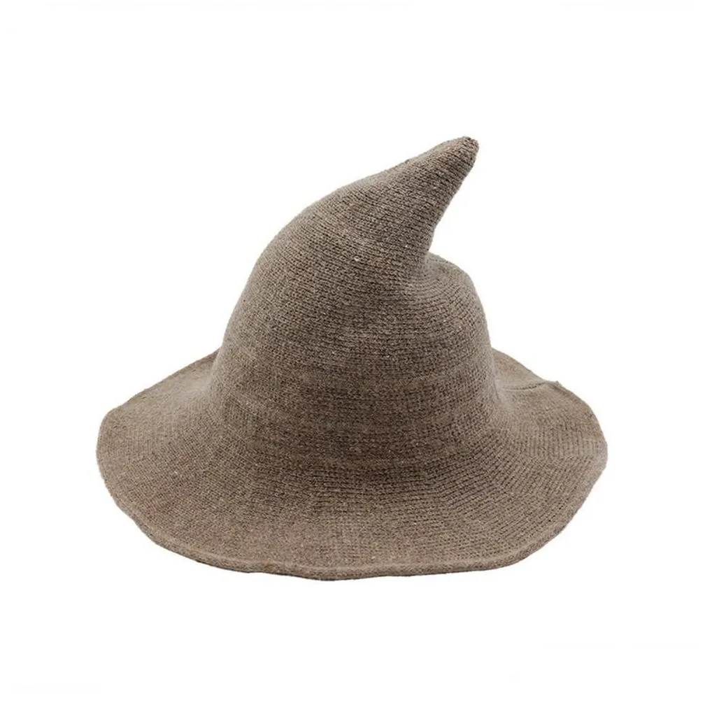 witch hat diversified along the sheep wool cap knitting fisherman hat female fashion witch pointed basin bucket wholesale fy4892