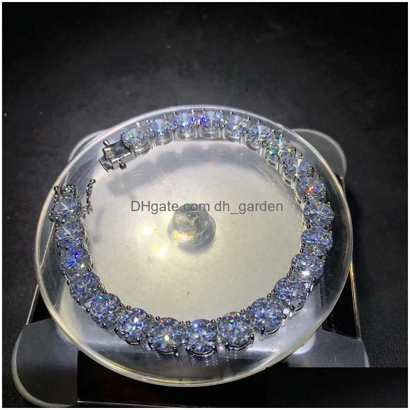 iced out diamond tennis bracelets mens gold silver hip hop jewelry high quality 8mm zircon bracelet