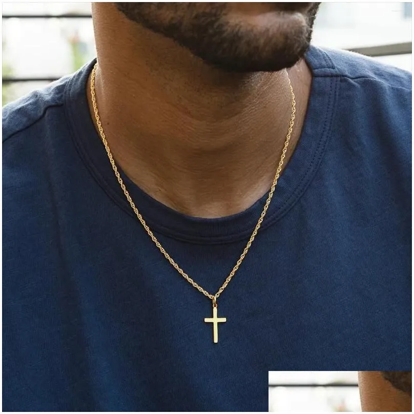 Waterproof Stainless Steel Twist Chain Cross Necklace For Men Statement Jewelry Perfect Birthday Gift For Boyfriend From Luckyhat 13.23 DHgate.Com