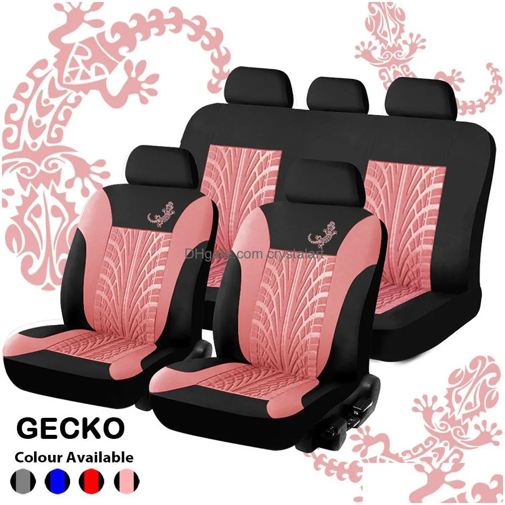 4/9pcs car seat covers set universal fit most cars covers gecko-pattern styling car seat protector four seasons