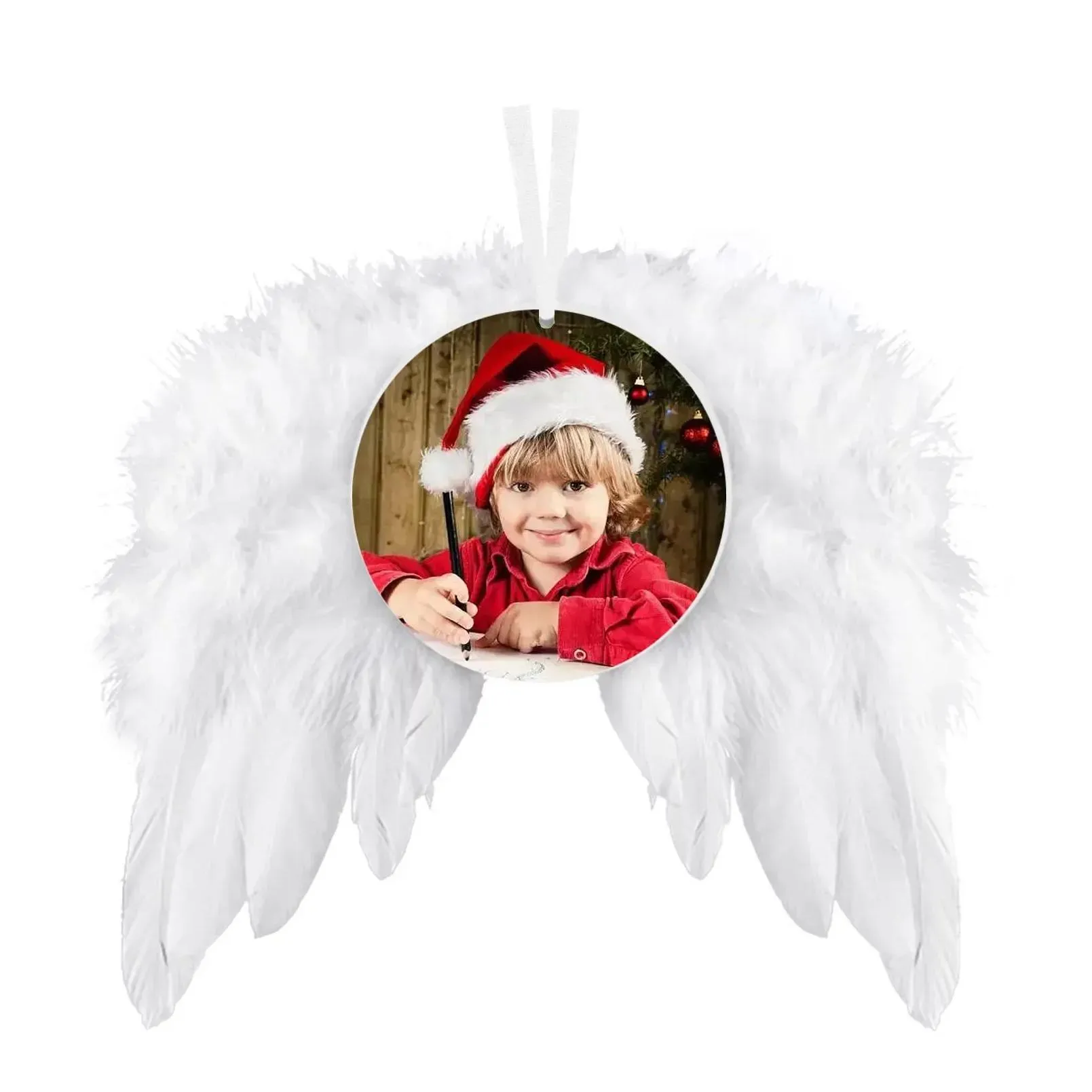 feather wings sublimation ornament wooden christmas sublimation blanks angel wings wholesale