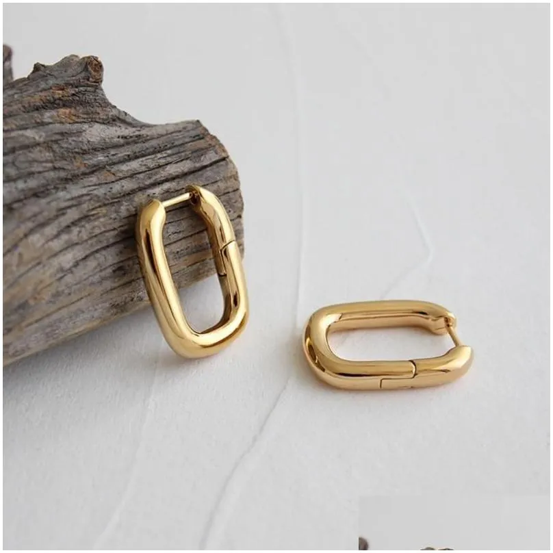 Hoop & Huggie Punk Irregular Stainless Steel Oval Earrings Gold Gift For Women 2021 Trends Accessories Jewelry Argollas Pendientes