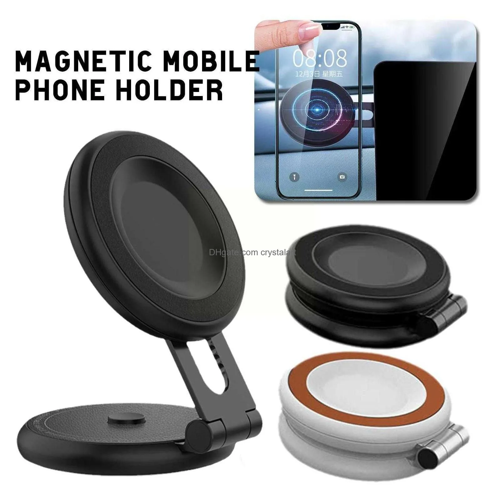 foldable scaling magnetic car holder for tesla iphone12 13 instrument panel magnetic mobile phone bracket m5v9
