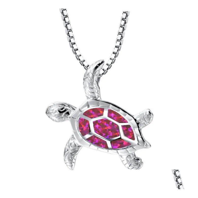 2020 newest factory directly sell best christmas holiday fashion alloy opal necklace for woman turtle necklace