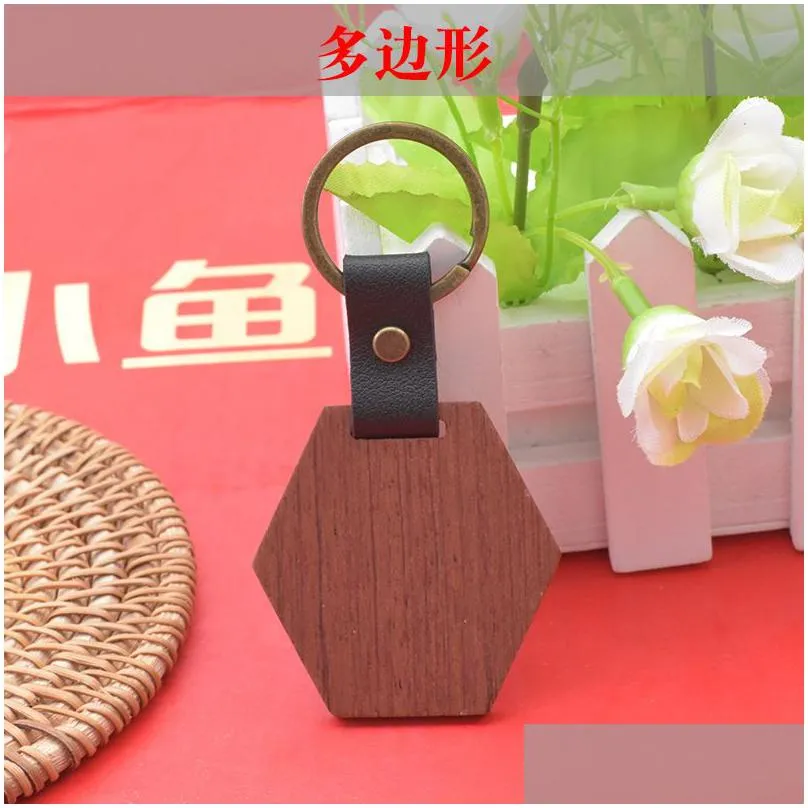 11 shape personalized wooden keychains handmade blank wood keychain diy craft keyring gift for father mother`s day creative present