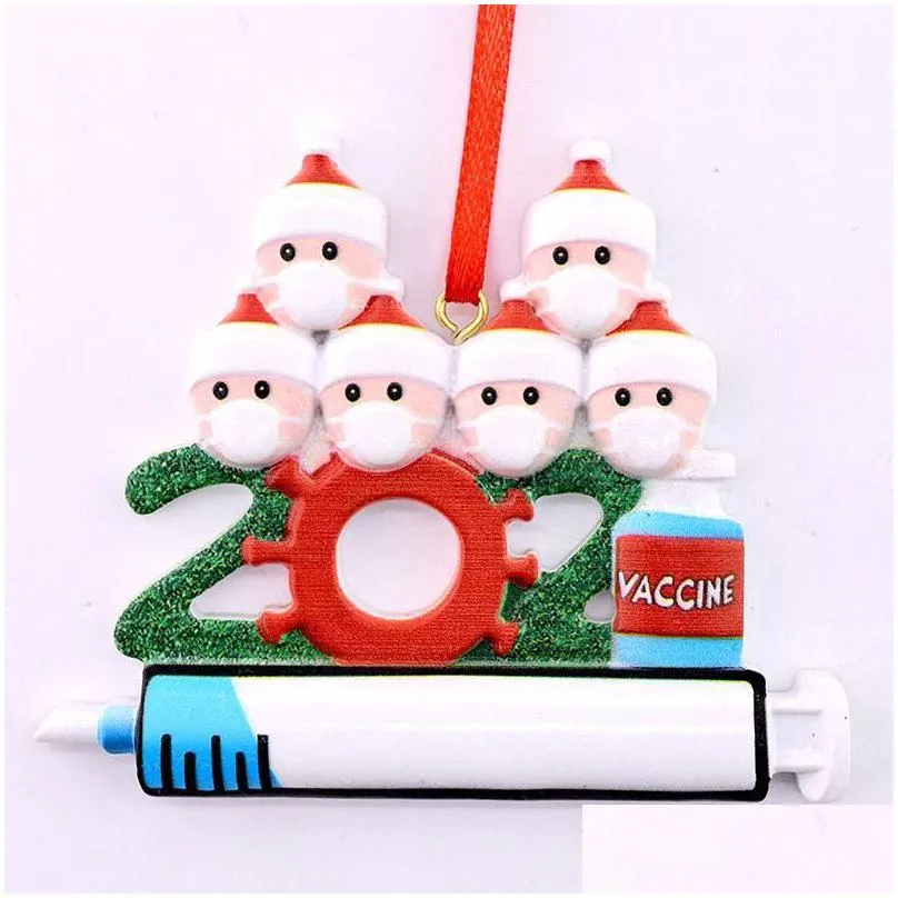 dhl delivery resin abs 2021 christmas decoration birthdays party gift product personalized family of 9 ornament pandemic diy accessories with rope