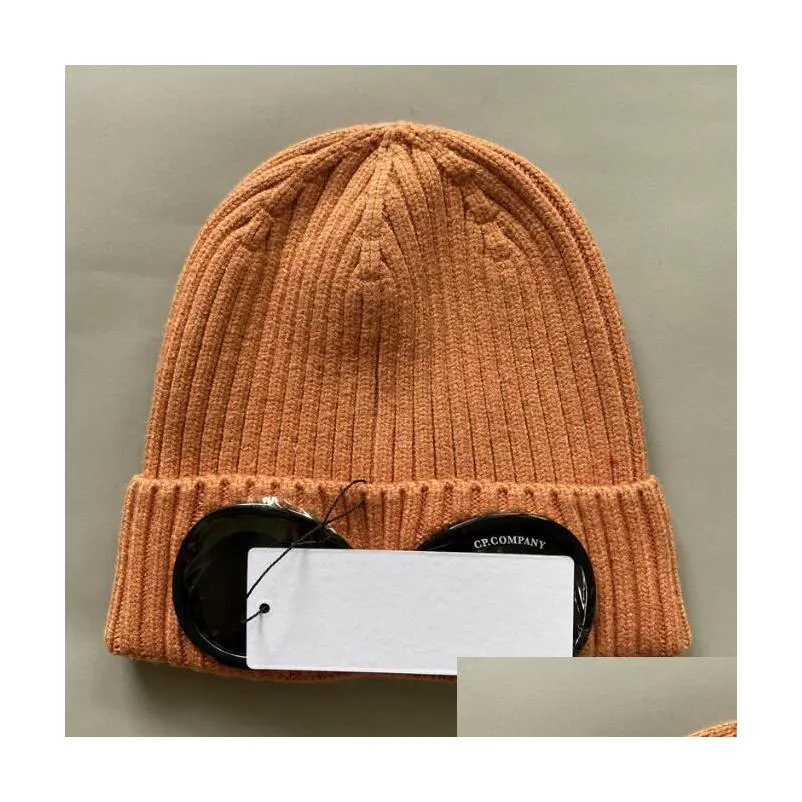 autumn designer windbreak beanies one two lens glasses goggles hat men woman knitted hats face mask skull caps outdoor warm decoration