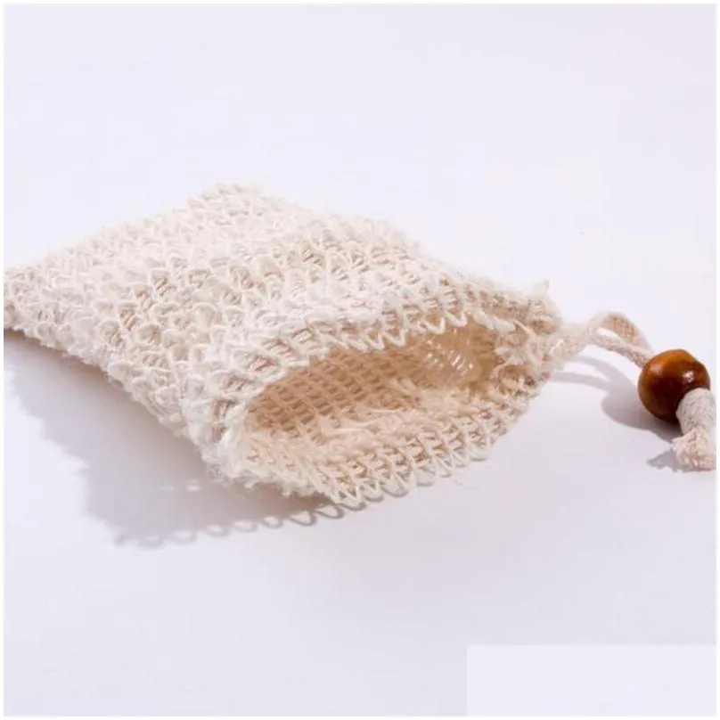 natural exfoliating mesh soap saver sisal soap saver bag pouch holder for shower bath foaming and drying free dhl lx2419