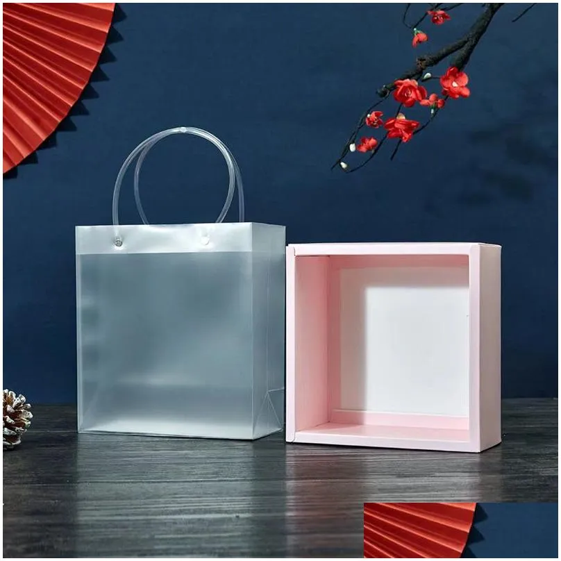 50Pcs Kraft Paper Window Gift Box Bag Portable Plastics Drawer Box Wedding Bridesmaid Candy Boxes Creative Towel Hand Gift Boxes