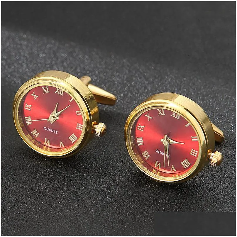 cuff links watch links for men business functional electronic buckle man shirt suit pointer clock gold anniversary gift 230223