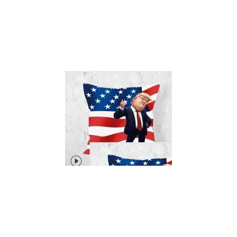 7colors linen cushion cover trump 2024 throw pillow case us flag independence day gifts party home sofa car pillowcases pillowcase pillowslip new
