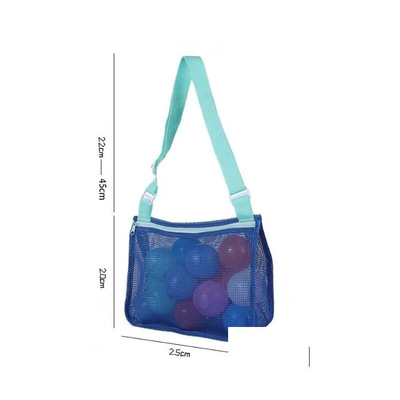 16 colors fashionable children beach bag storage mesh sand single shoulder bag sea shell kids toy sandboxes beach bags