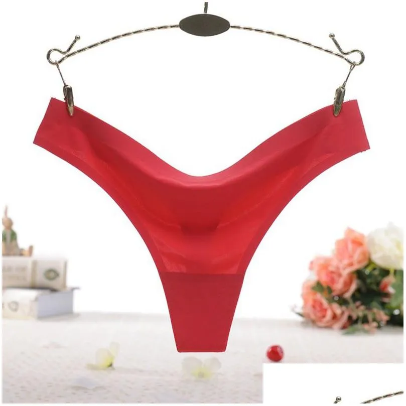 women clothes thong ice silk summer sexy seamless panty low rise g-string ultra thin lady underwear lingeries panties dropship