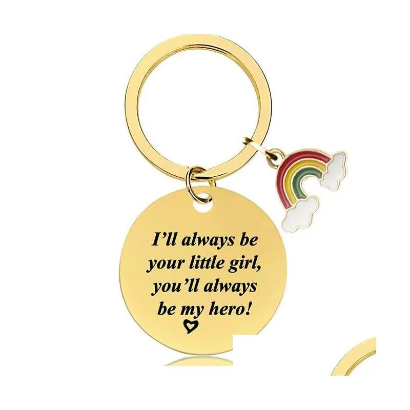 18 styles mother`s day rainbow round keychain gift gold stainless steel round metal key chain with lettering for mama holiday gifts