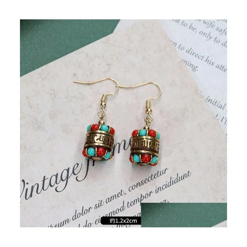 15 styles nepal exotic wind tibetan style national charm earrings fashion copper beads retro temperament simple earrings show face thin