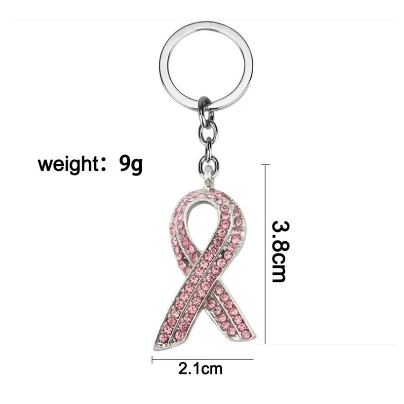 pink ribbon keychains caring for sign public advertising breast cancer awareness keychains international logo key ring reminder people