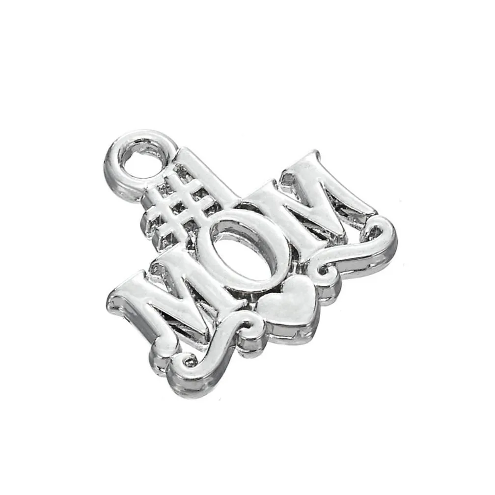  fashion easy to diy 30pcs 1 mom charms for love mother jewelry making fit for necklace or bracelet