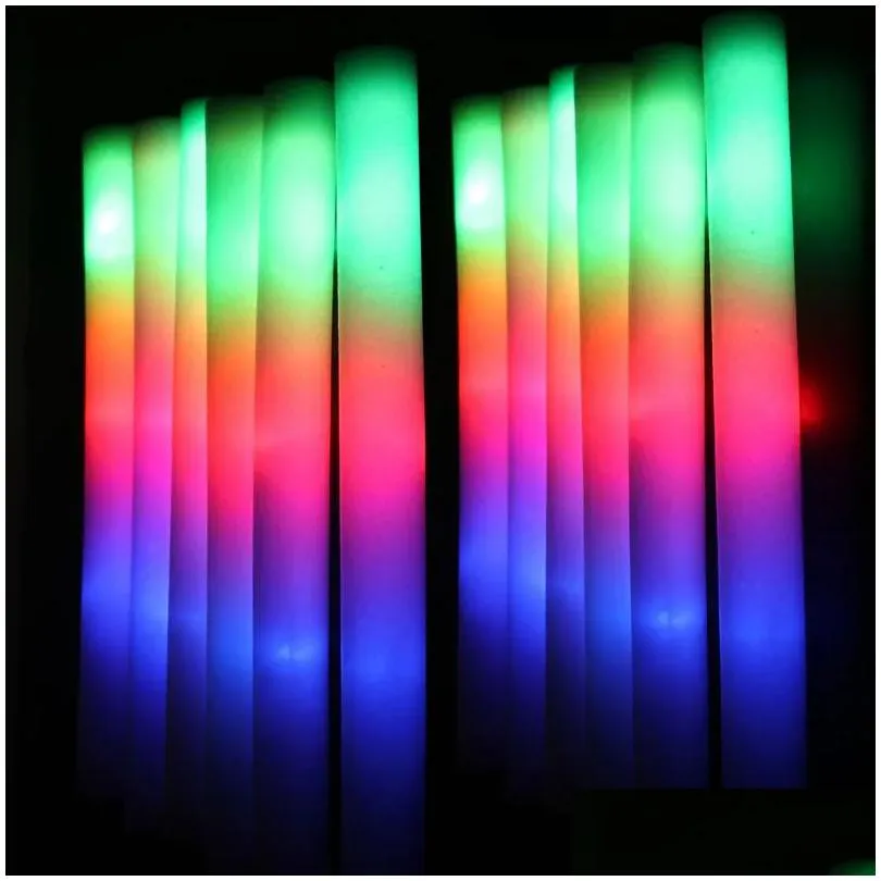 rgb led glow foam stick cheer tube colorful light glow in the dark birthday wedding party supplies festival party decoration