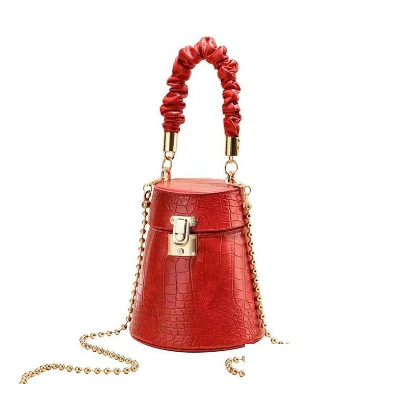 8 colors foreign style retro crocodile print small bag 2021 new fashion portable candy color mini round bags versatile chain with one shoulder slung