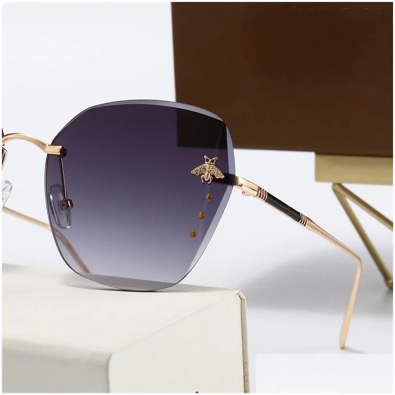 brand sunglasses summer polarized sun glasses vintage metal frame adumbral uv400 ornamental 7 color optional with box