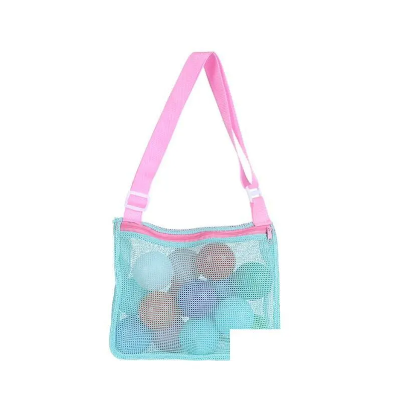 16 colors fashionable children beach bag storage mesh sand single shoulder bag sea shell kids toy sandboxes beach bags