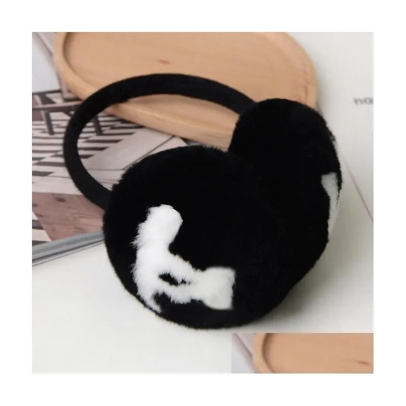 9 styles designer thick rabbit fur wool earmuffs fashion warm ear cover autumn winte women headwear