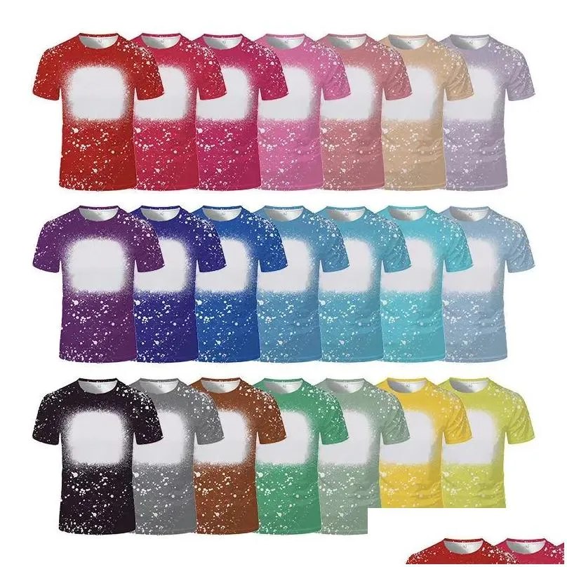 party factory wholesale 2t-5xl bleached t-shirts sublimation blanks custom logo for diy sublimation printing kids adults tops shirts