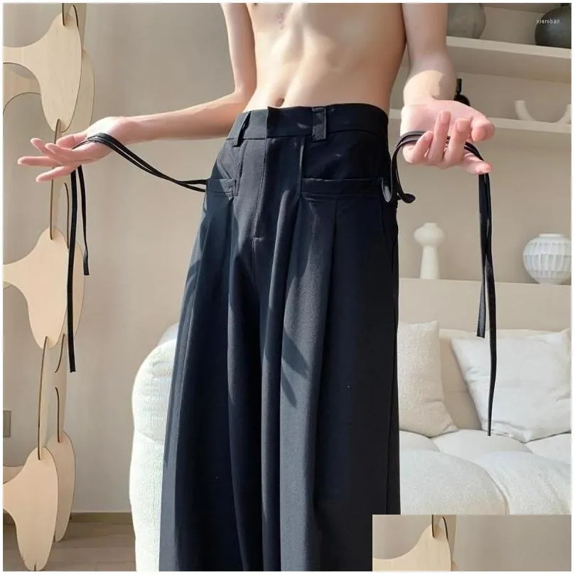 mens pants fashion men casual korean style male wide leg trousers streetwear loose pantalones 2023 spring straight