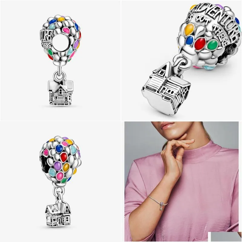  arrival 100% 925 sterling silver colorful enamel balloons charm fit original european charm bracelet fashion jewelry accessories