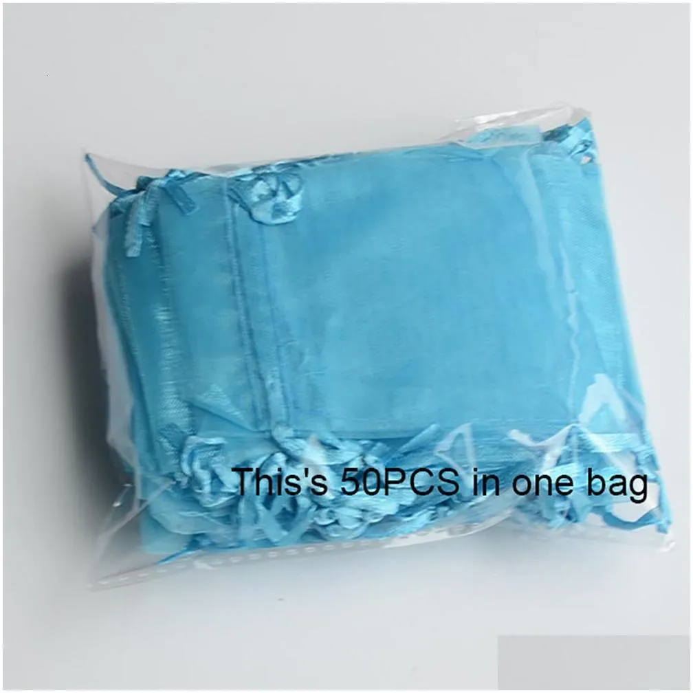 7x9cm 9x12cm 10x15 cm13x18CM Organza Jewelry Packaging Bags Wedding Party Decoration Drawable Gift Bags 24 colors GB1506286h