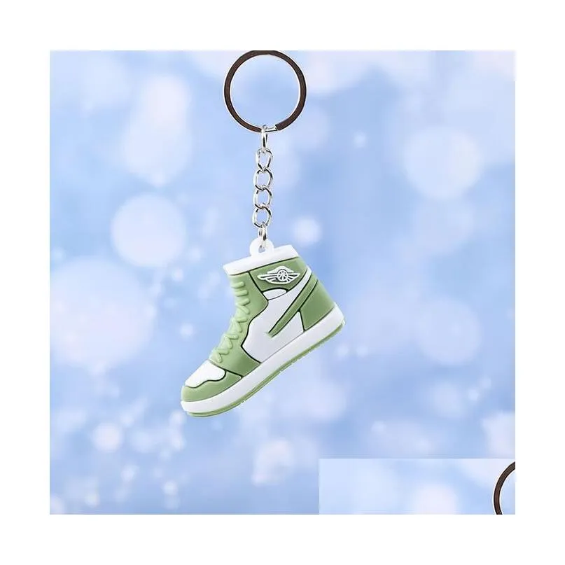 14 colors designer mini 3d sneaker keychain men women kids key ring gift shoes keychains handbag chain basketball keychain silicone