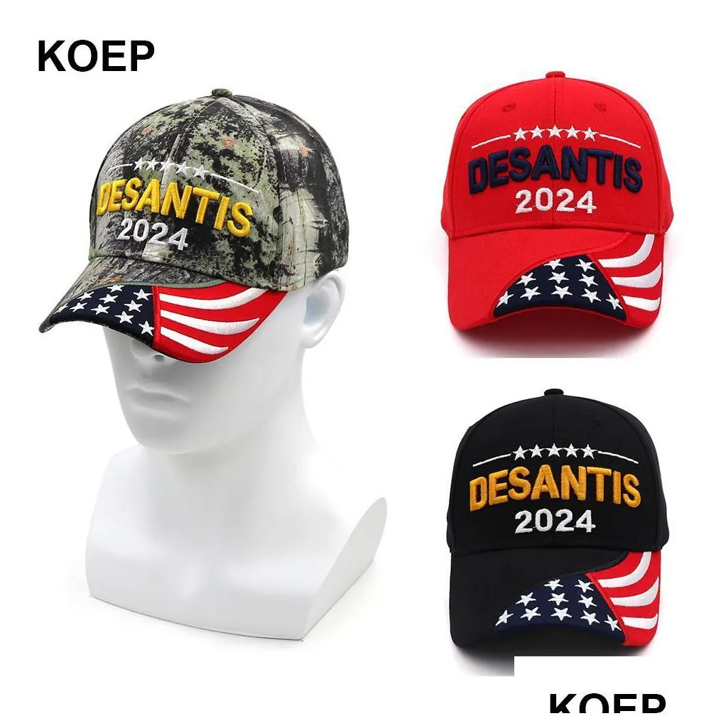 new desantis 2024 cap usa flag baseball caps snapback president hat 3d embroidery wholesale