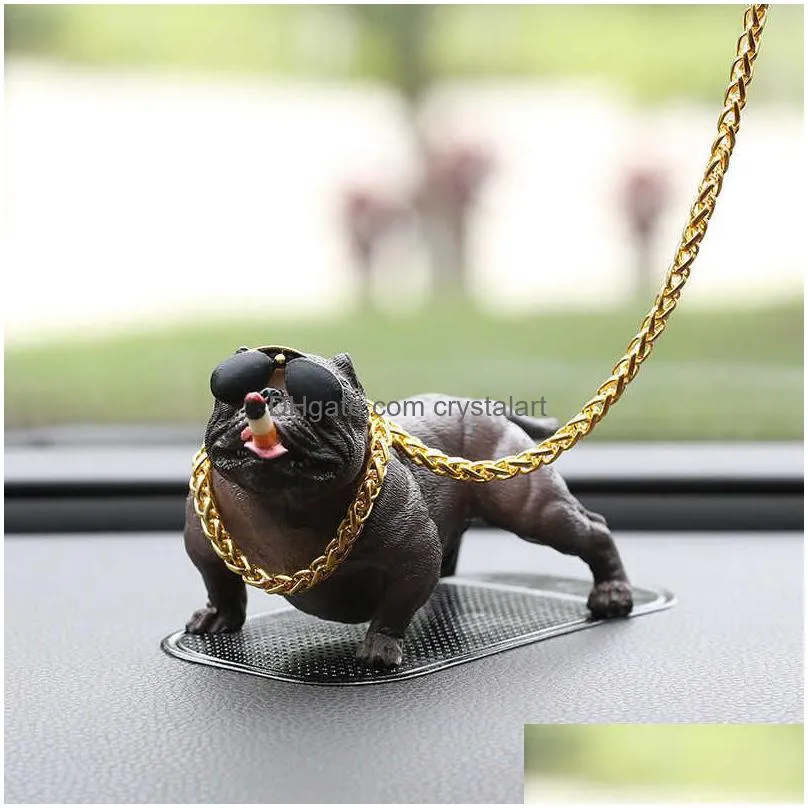 car dashboard ornament bully pitbull dog doll auto interior accessories ornaments cute chritmas gift creative home decor