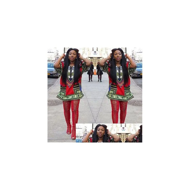 wholesale-2015 fashion women traditional african print dashiki dress short sleeve party dress