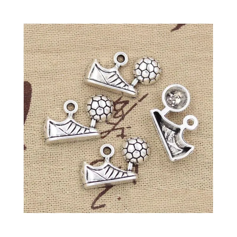 Wholesale-99Cents 5pcs Charms football soccer cleats 15*23mm Antique Making pendant fit,Vintage Tibetan Silver,DIY bracelet necklace