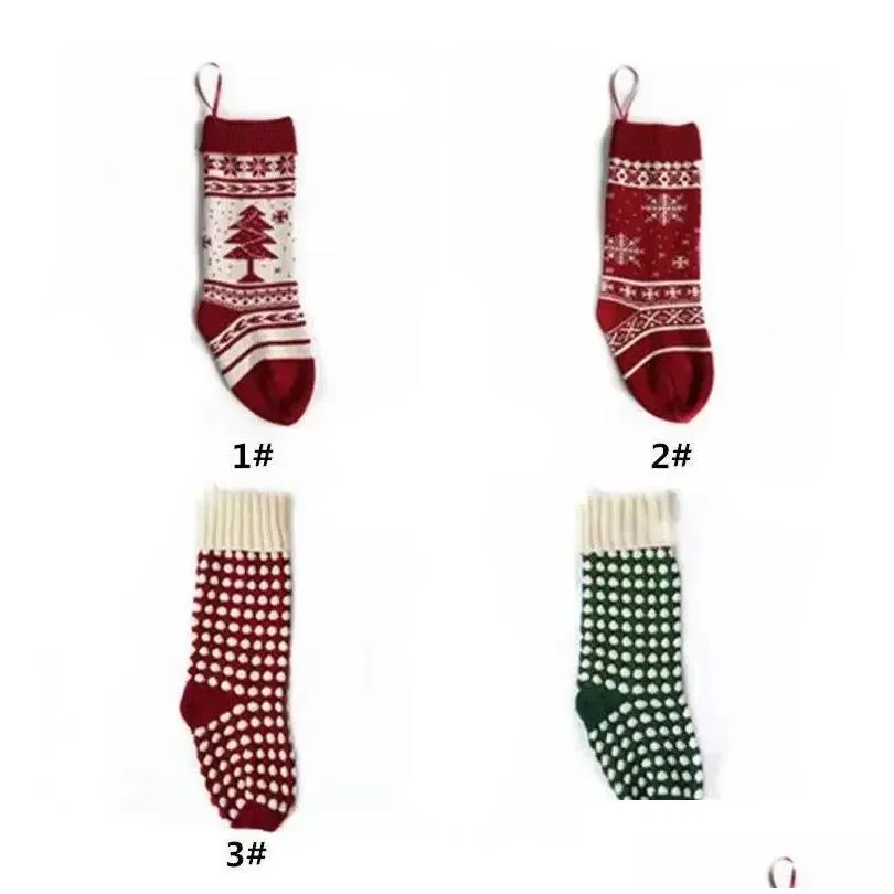 personalized high quality knit christmas stocking gift bags knit decorations xmas socking large decorative socks dhl