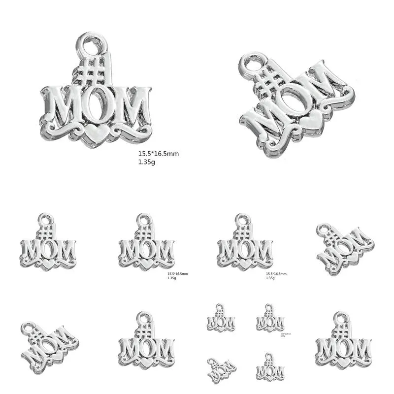  fashion easy to diy 30pcs 1 mom charms for love mother jewelry making fit for necklace or bracelet