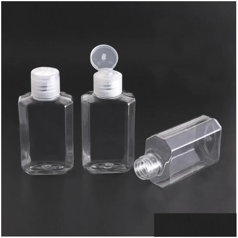 wholesale 60ml empty hand sanitizer gel bottle hand soap liquid bottle clear squeezed pet sub travel bottle