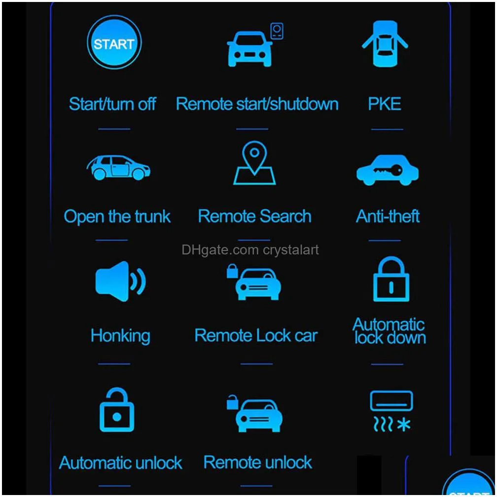 car remote start stop kit bluetooth mobile phone app control engine ignition open trunk pke keyless entry car alarm