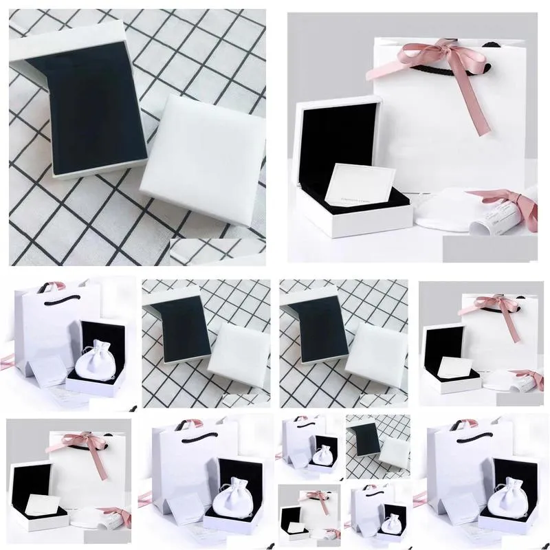  brand boxes white bracelet packaging fit original european charm bracelet ring fine jewelry gift box