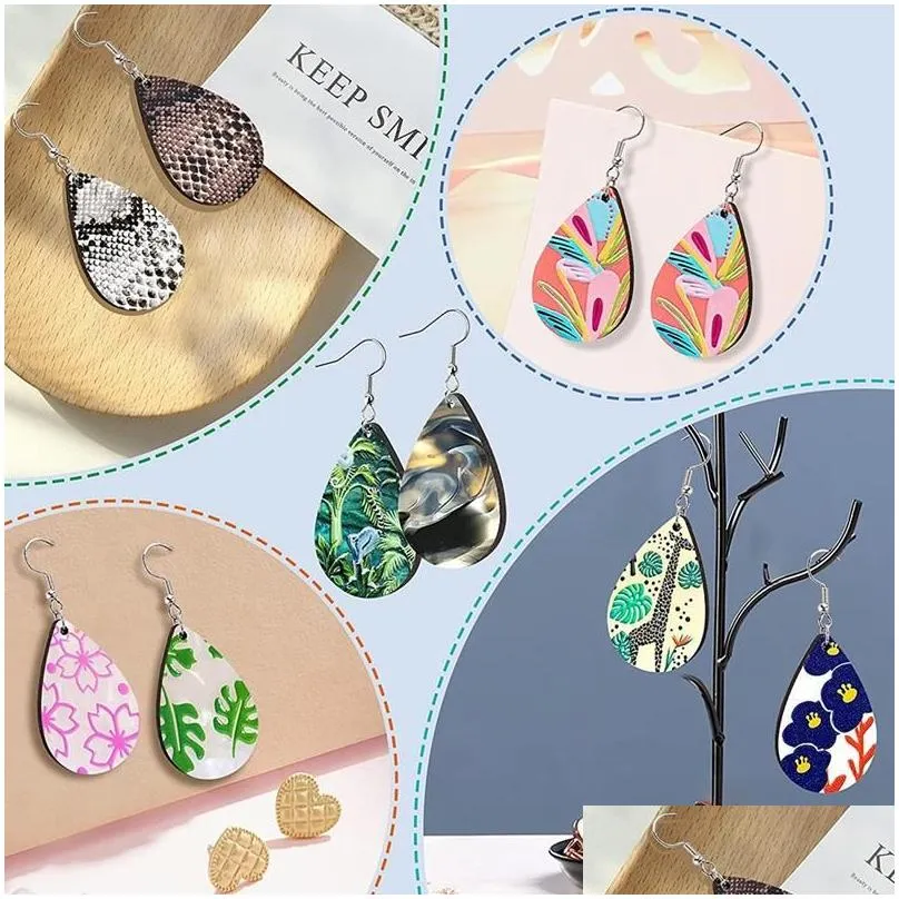 Keychains Sublimation Blank Earrings Unfinished Teardrop Heat Transfer Printing Pendant For Jewelry DIY Making