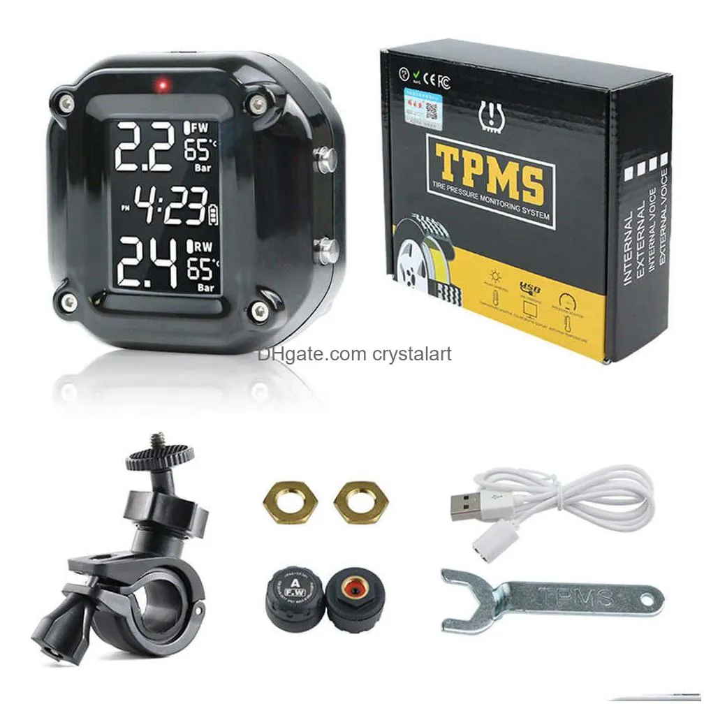 car motorcycle tire pressure sensors moto tmps tire pressure monitoring system 2 wheel tyre external sensor for motorbike bicycle