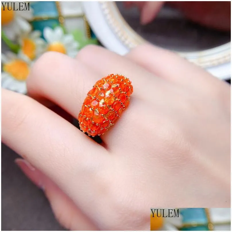 wedding rings yulem sterling silver set natural fire natural opal mexico rare orange women s anniversary promise 230506